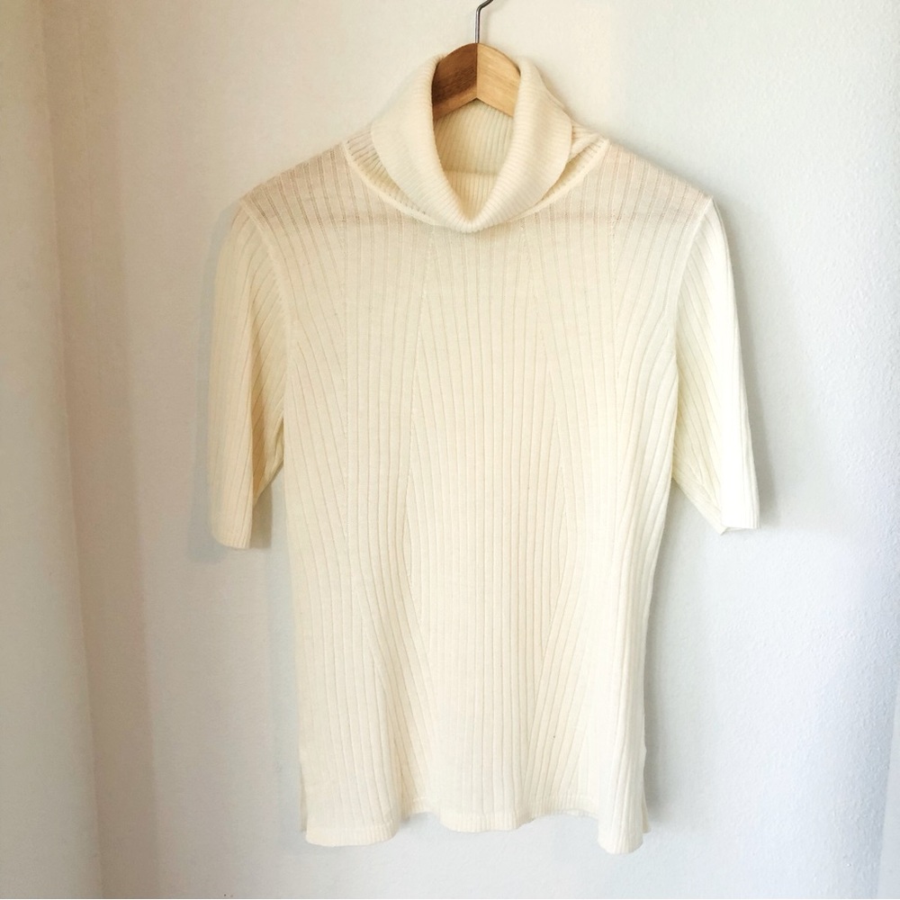 Dana Buchman Cream Cowl Neck Sweater